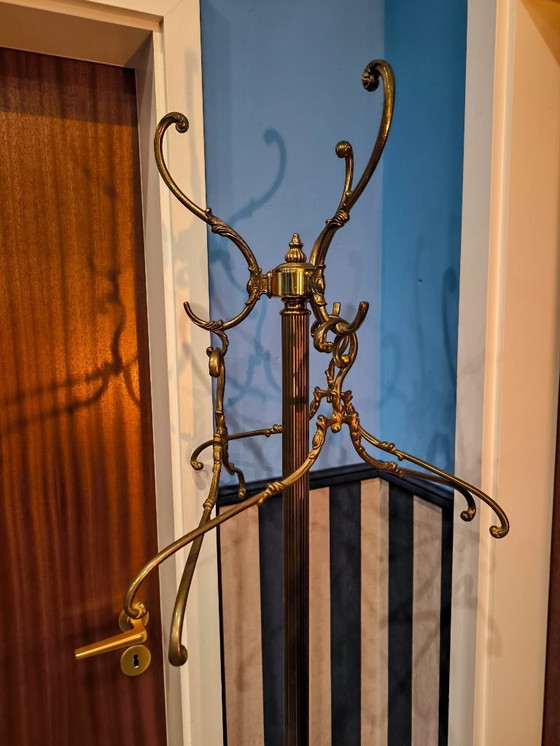 Image 1 of Messing kledingkast, kapstok, kledingrek, + 3 hangers