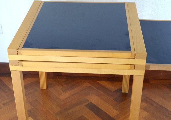 Image 1 of Modulaire beuken eettafel 70x70 door Bernard Vuarnesson 