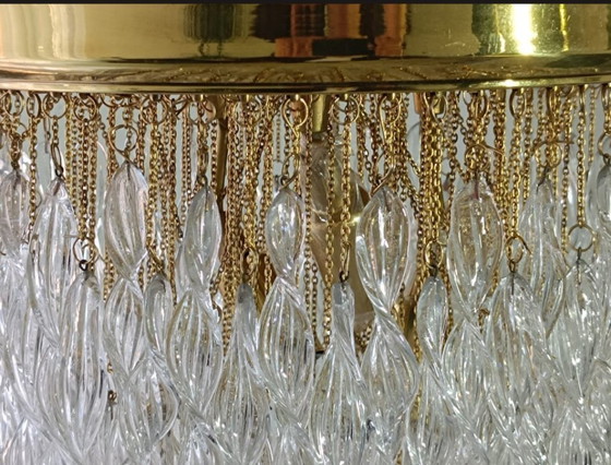 Image 1 of Cascading chandelier with Murano crystals, 1970s