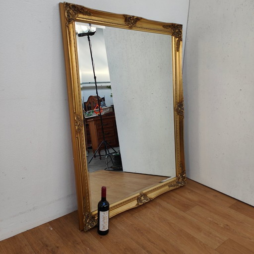 Gran espejo de repisa de brocante barroco vintage facetado estilo Regencia