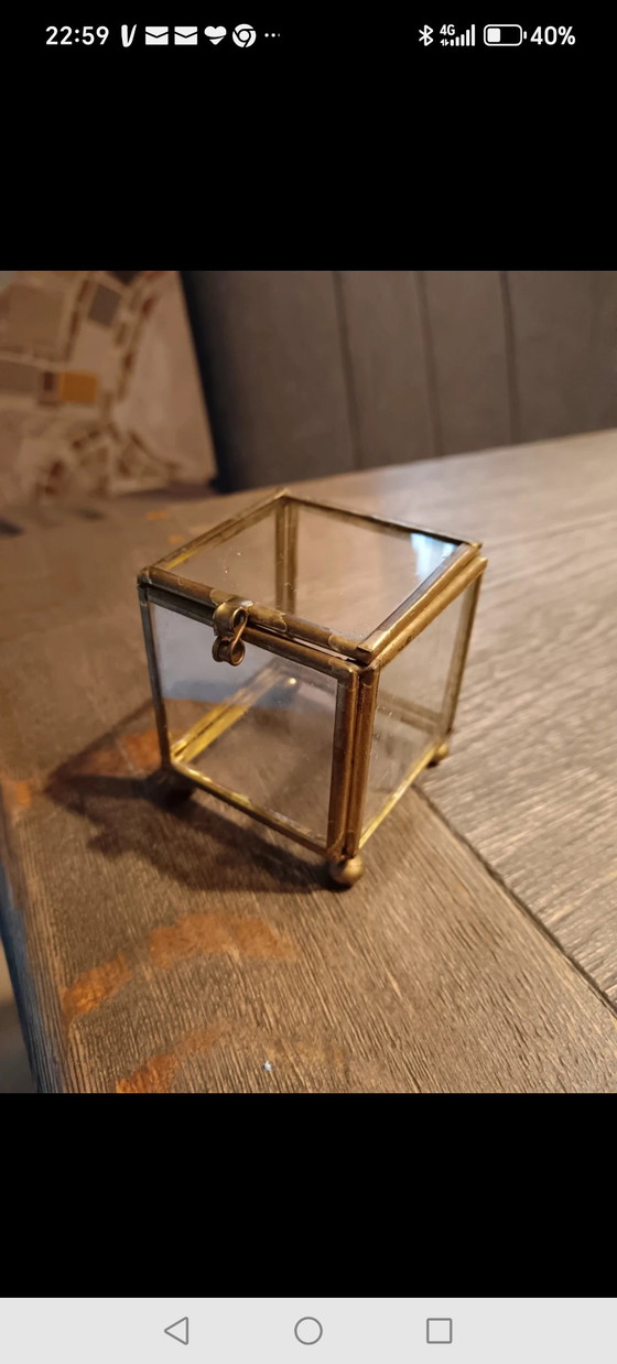 Image 1 of Messing- und Glasbox aus den 1970er Jahren