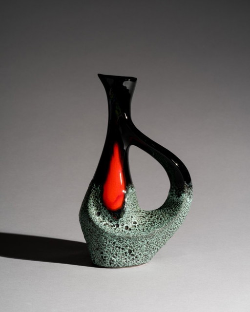 Vintage Fat Lava Vaas Vallauris Aardewerk Marino de la Vaucour Atelier Cerenne MCM