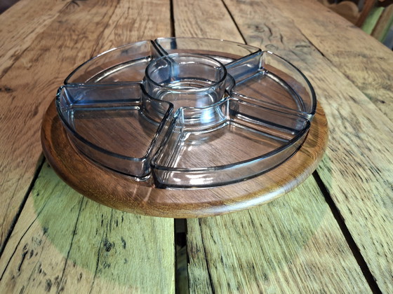 Image 1 of Digsmed Denmark vintage teak turntable with smoked glass