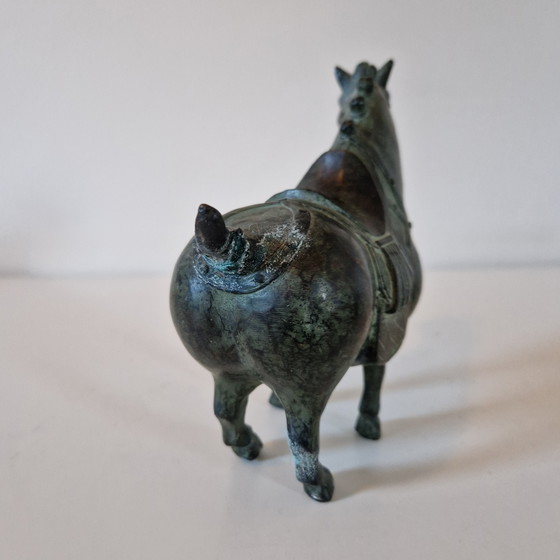 Image 1 of Oud beeld uit de 20ste eeuw brons paard