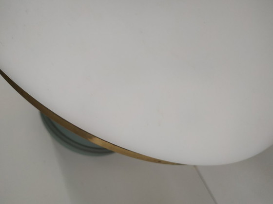 Image 1 of Schitterende Retro/vintage (elektrische)  mushroom 'olielamp' plafondlamp met 2 lichtbronnen 