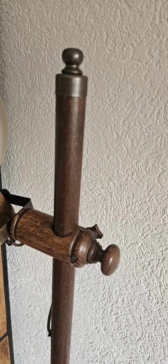 Image 1 of Lampadaire vintage en bois Herda en forme de champignon