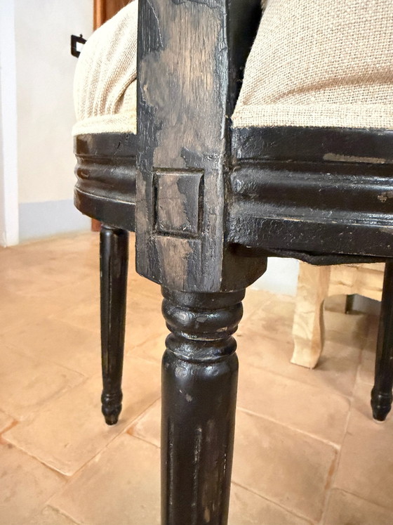 Coppia sedie Dialma Brown - nero anticato e lino écru, Sedie da pranzo, Legno, Tessile, Talpa (foto 8 di 13)