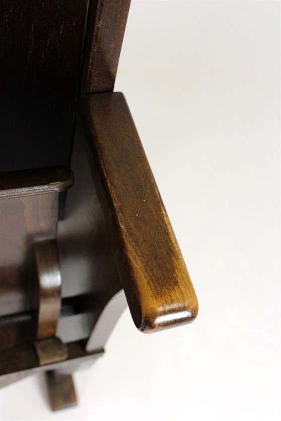 Image 1 of Fauteuil de cinéma vintage TON (Thonet), tchèque des années 1940, siège de théâtre en bois