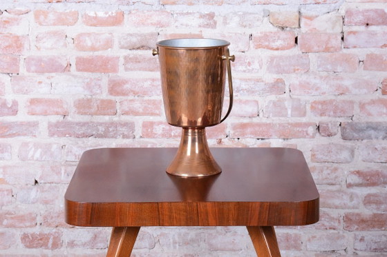 Original Art Deco Standing Champagne Cooler, Brass, Copper, France, 1920s, Table accessories, Metal, Brown (photo 9 of 11)