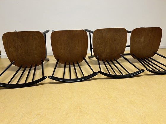 Image 1 of Set originale di 4 sedie da pranzo vintage in legno di teak Tapiovaara