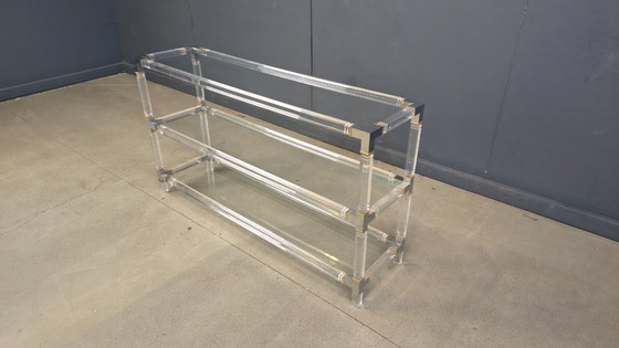 Image 1 of Chrome and lucite console table, 1970s