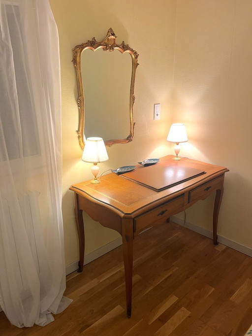 Louis XV style molded walnut desk