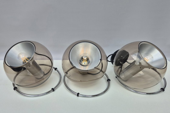 Image 1 of Vintage wall lamps - RAAK | set of 3 globes - 1960s