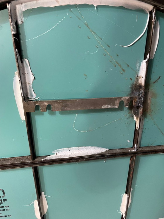 Image 1 of Industrial Iron Mirror with Patina, Czechoslovakia, 1960s