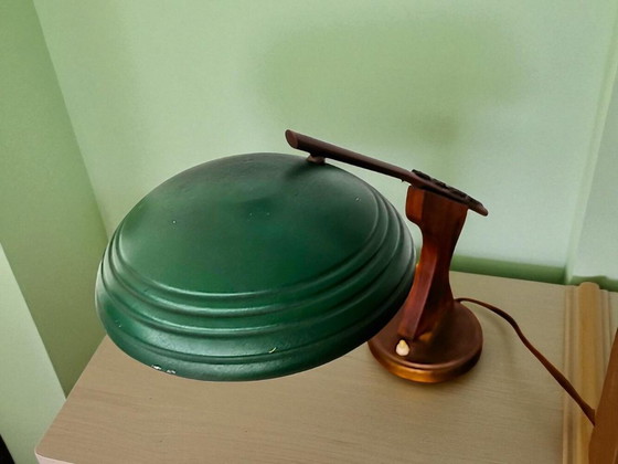 Image 1 of Vintage modernistische houten bureaulamp