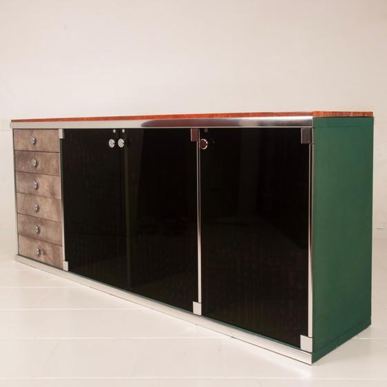 Credenza Astro in marmo e pelle di Guido Faleschini per i4 Mariani 1979 – Credenze, Marble, Glass (photo 7 of 20)