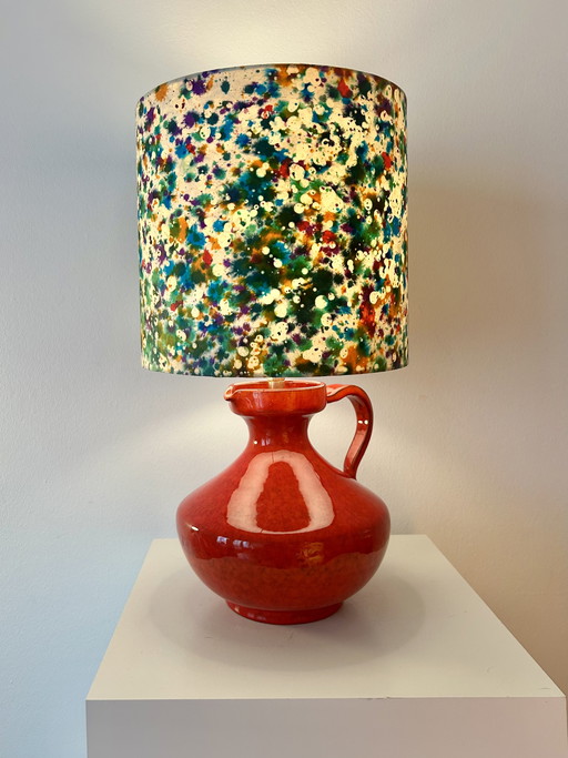 Upcycled table lamp made from a vintage vase - West German Pottery