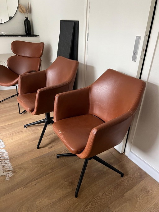 Chaises pivotantes Westwing en simili-cuir avec accoudoirs