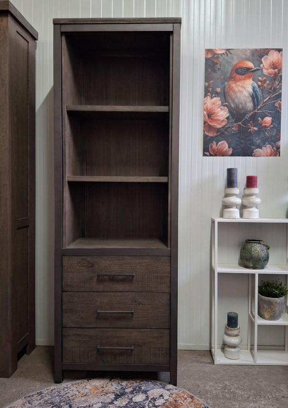 Image 1 of Aufbewahrungsschrank/Bücherregal aus Holz mit Metallrahmen, neu