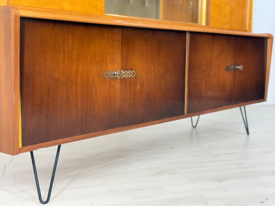 Image 1 of Buffet haut / meuble bar / vaisselier / vaisselier / armoire style années 50