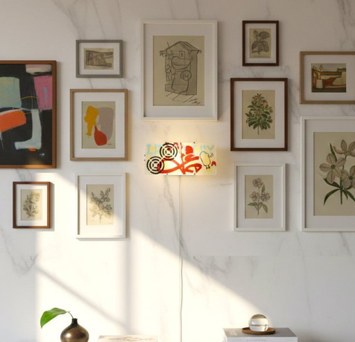 Lampe murale en verre Ikea Gyllen par Julia Treutiger - Vintage années 90