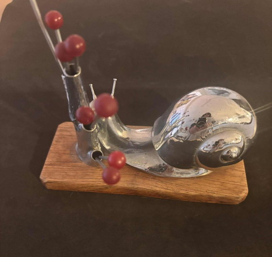 Image 1 of Cocktail picks Vintage 1930's French Snail Appetizer Forks Set 