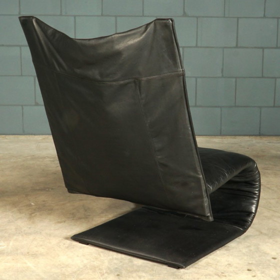 Fauteuil lounge vintage « Zen » – Claude Brisson – Ligne Roset – Années 1980 – Leather (photo 3 of 13)