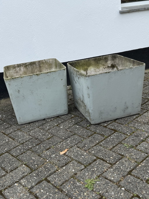 Pair of Willy Guhl Square Planters