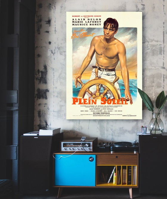 Image 1 of Purple Noon, een film van René Clément, met in de hoofdrollen Alain Delon, Marie Laforêt en Maurice Ronet - Poster 70 x 100 cm