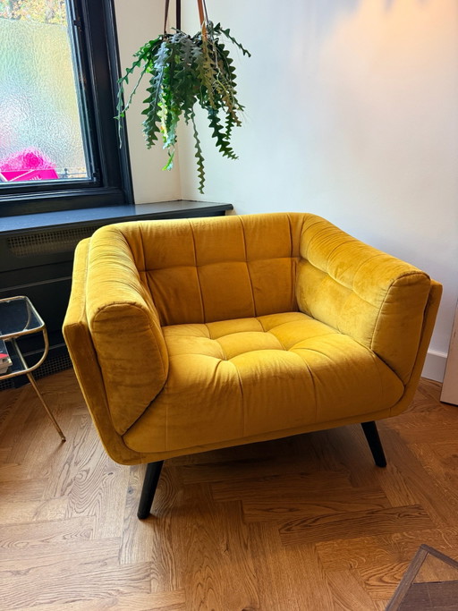 Sofa oker geel fluweel