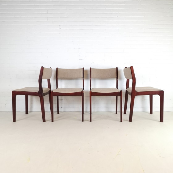 Image 1 of 4x vintage Danish design chair Findahl wood/textile
