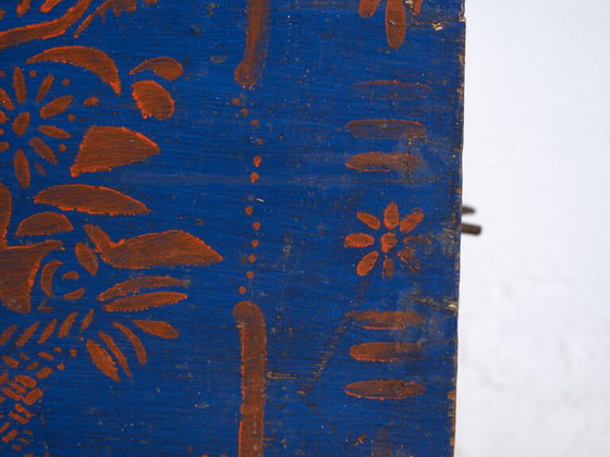 Antique Blue Painted Wooden Chest – Folk Art Blanket Chest – Central Europe c.1900 – Chest of drawers (photo 38 of 40)