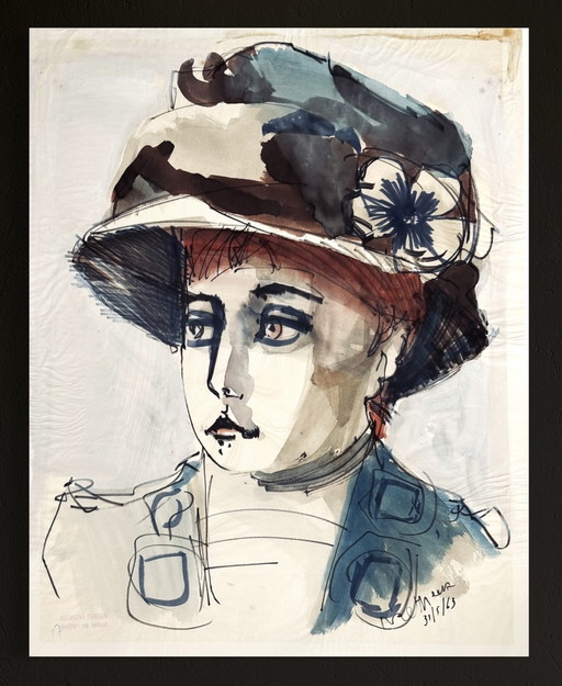 Robert Detheux rare peinture de 1963 