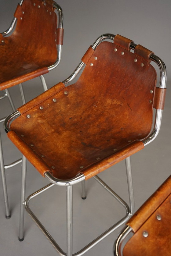 Image 1 of Sgabelli da bar attribuiti a Dal Vera per Charlotte Perriand/Les Arcs, anni '60, set di 4