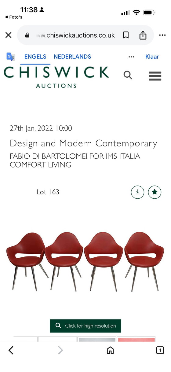Image 1 of Set of 4 vintage design chairs, designed by Fabio Di Bartolomei for IMS Italia in the 1970s.