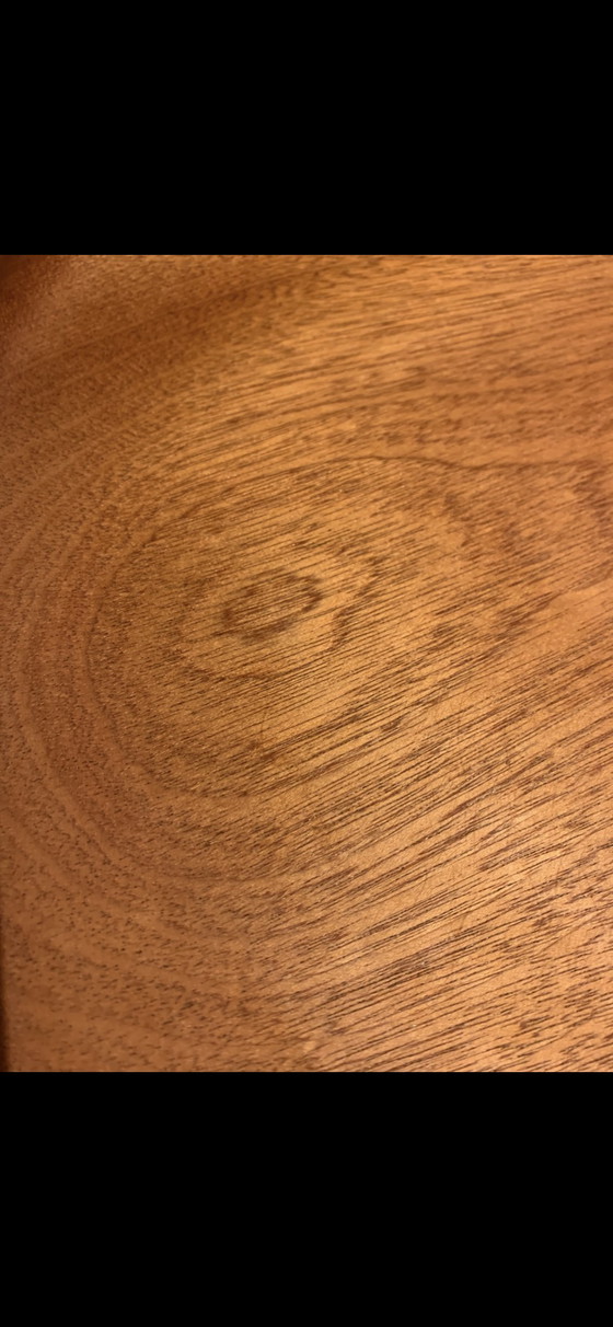 Image 1 of Titel: Exclusieve XL Sipo Mahoniehouten Schaal – Ø 46 cm – Vintage Design