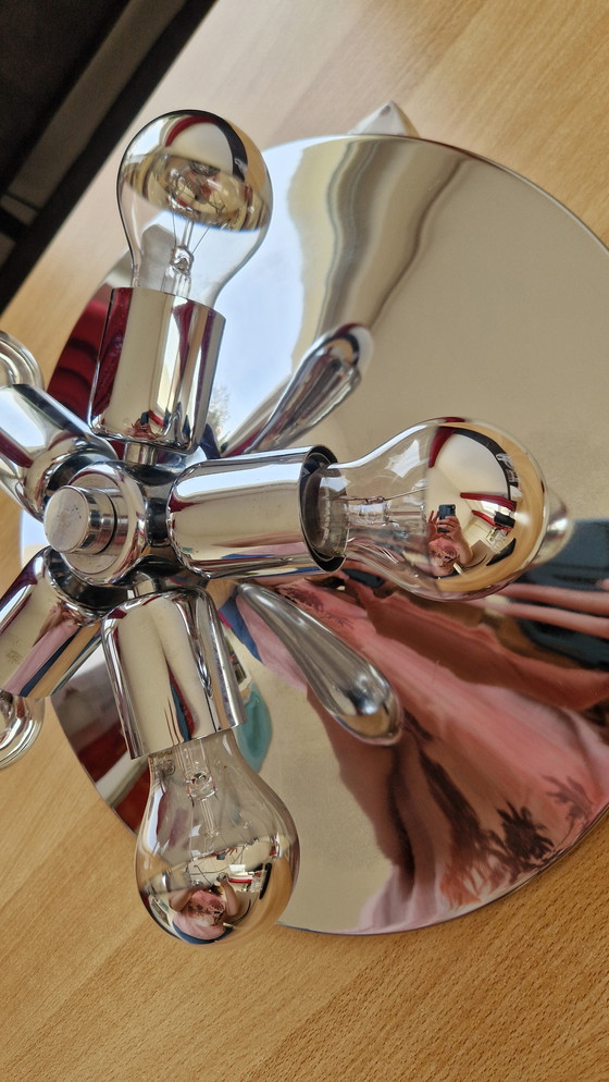 Image 1 of Hustadt Lighting Chrome Ceiling Light - Gaetano Sciolari