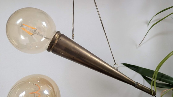 Trio of upcycled brass and copper ambient lamps, Grey_ster studio design, Table lamps, Metal, Gold, Vintage (photo 3 of 11)