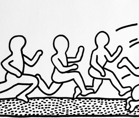 Image 1 of Keith Haring ( 1958-1990 ) Schitterende Marker Tekening Uit 1981 Met Certificaat