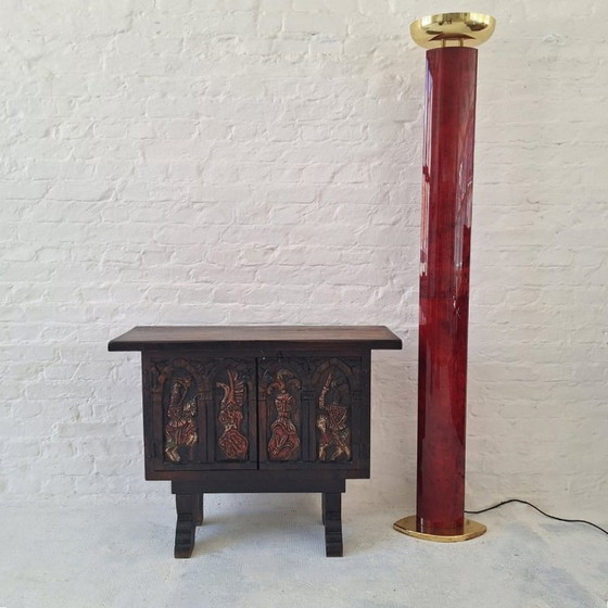 Image 1 of Arts of México Spaans-koloniale gesneden en beschilderde console/dressoir, jaren 1940-1950
