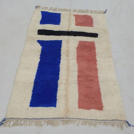 Großer marokkanischer Teppich aus Naturwolle, Maße 250x150 cm, handgefertigt. – Teppiche & Läufer (photo 5 of 8)
