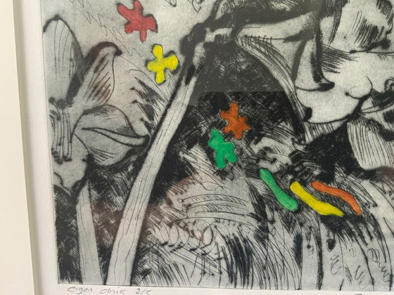 Image 1 of Acquaforte colorata e incorniciata di Gerard van Kerkhof