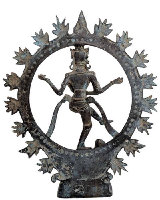 Bronzen Shiva Nataraja – Indonesië, 19e eeuw – Beeldhouwkunst (photo 4 of 12)