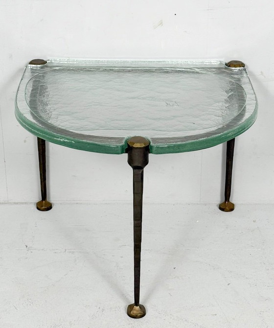 Image 1 of Set di 2 tavolini laterali/tavolini da caffè brutalisti degli anni '80 di Lothar Klute, Germania