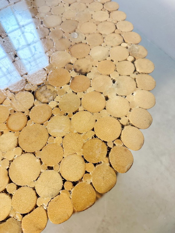 Image 1 of McGuire-Esstisch „Sheaf of Wheat“ aus Rattan und Glas aus den 1970er Jahren