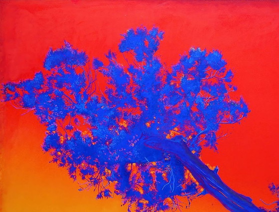 Pintura al óleo original, arte moderno, paisaje, cielo, testigo del tiempo. Puesta de sol. (photo 4 of 7)