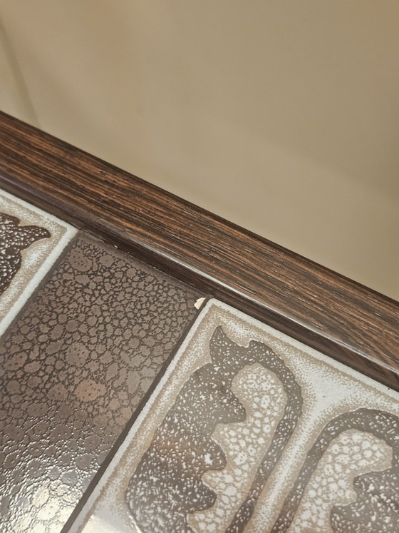 Vintage Deense Bijzettafel Salontafel Tafel Keramiek Palissander – Stone, Wood (photo 13 of 13)