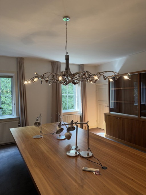 Lampe à suspension à 10 bras Jacco Maris Ruban Plié - Chrome – plafondlampen