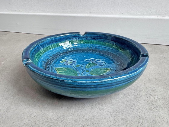1x Großer Aldo Londi Aschenbecher für Bitossi Rimini Blaue Keramik – Tischdekoration, Ceramic, Vintage (photo 3 of 5)