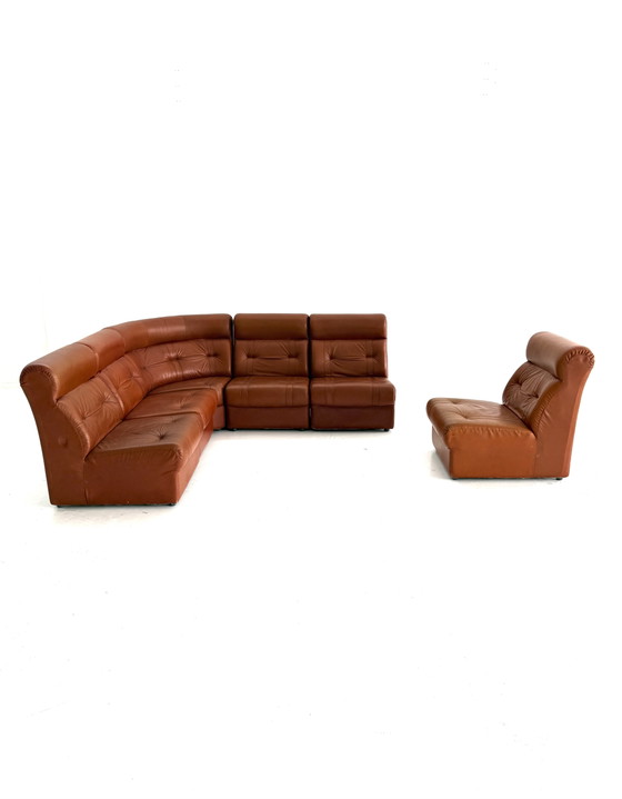 Vintage 6-Delige Modulaire Leren Bank, Jaren ‘80 – laauser, Modulaire banken, Wood, Leather (photo 4 of 14)
